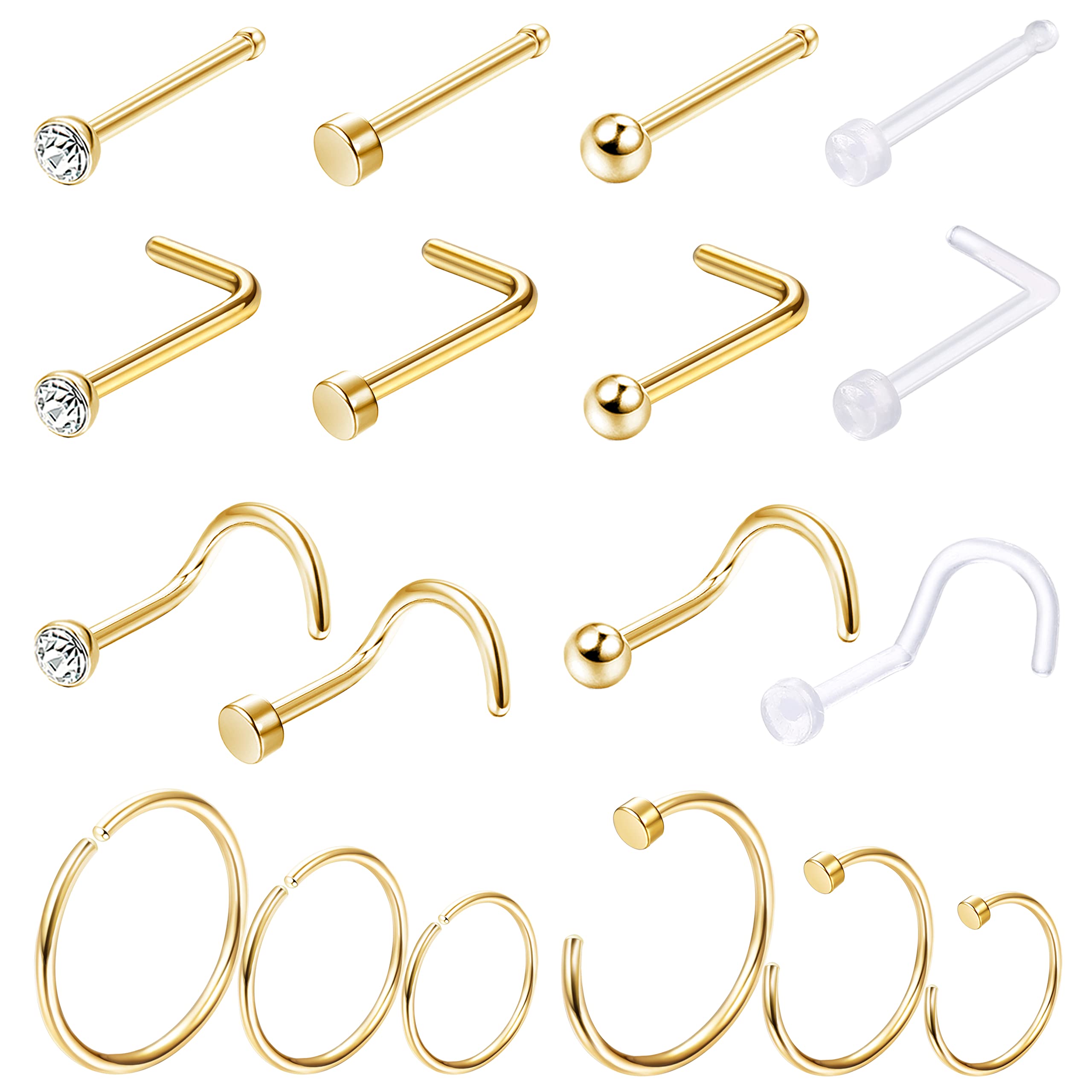 Body Jewelry For Sensitive Skin - 18pcs Stainless Steel Acrylic 2mm Small