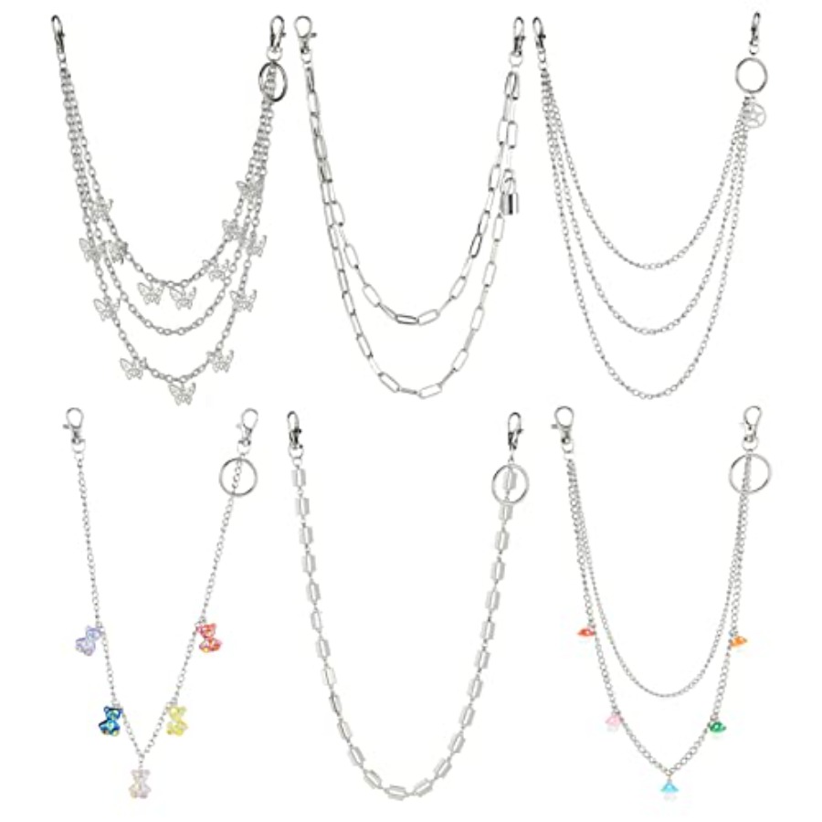 Body Jewelry Men - 6 Pieces Pants Chain Wallet Chain