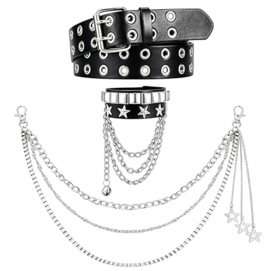 Body Jewelry Men - Studded Belt Set for Men Women,