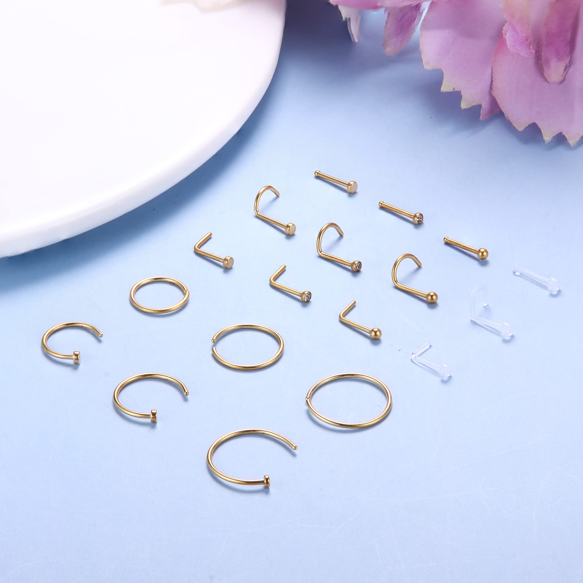 18pcs Stainless Steel Acrylic  - Body Jewelry For Sensitive Skin avis et prix
