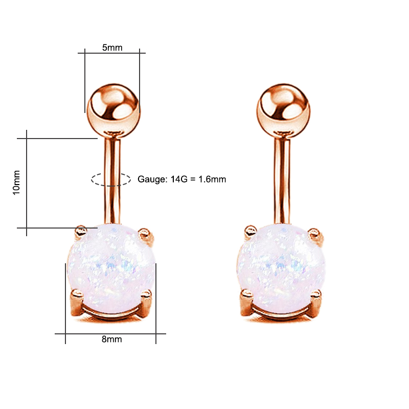 14G Belly Button Rings, Surgic - Body Jewelry For Sensitive Skin avis et prix
