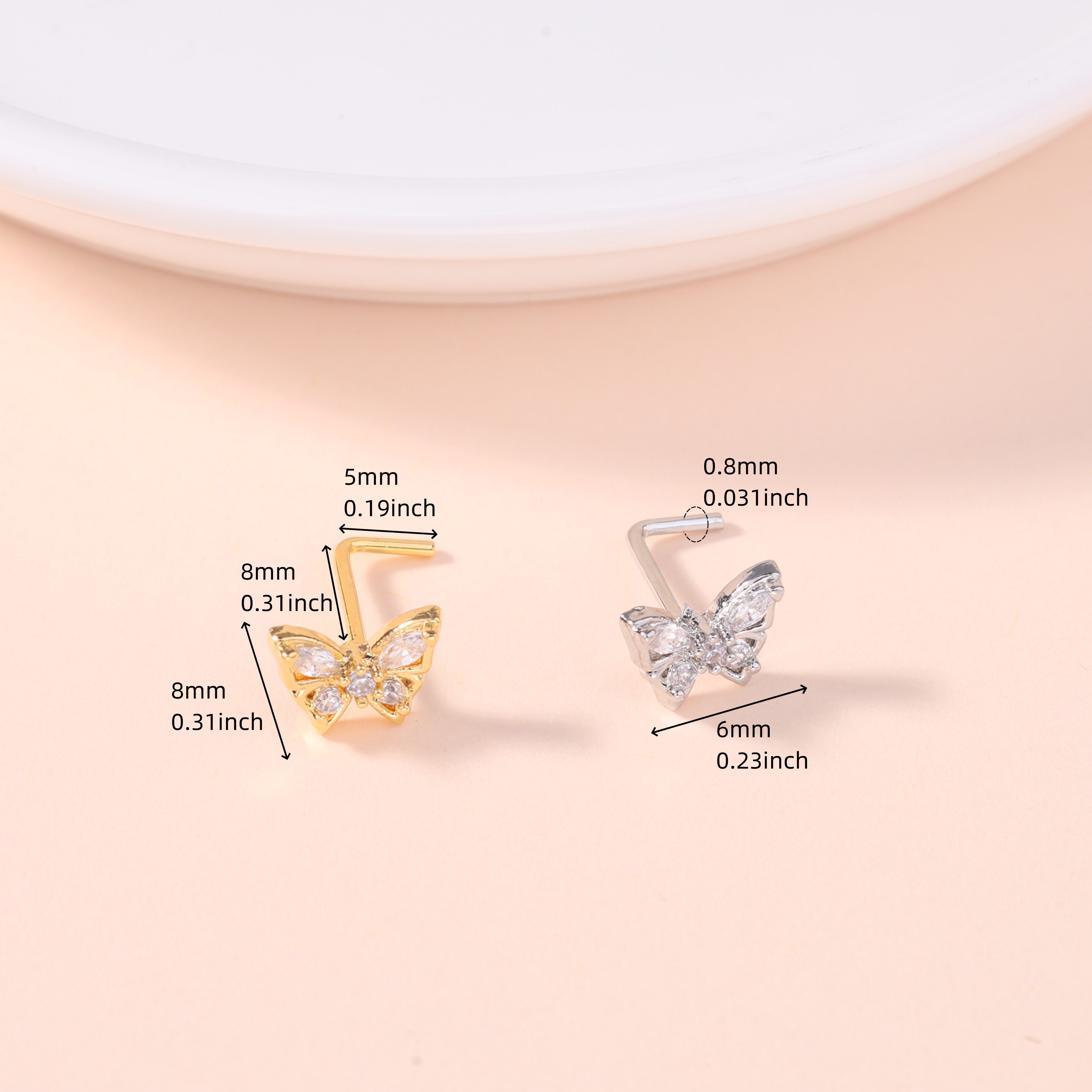 1Pcs Nose Stud Rings L Screw S - Body Jewelry And Piercing avis et prix