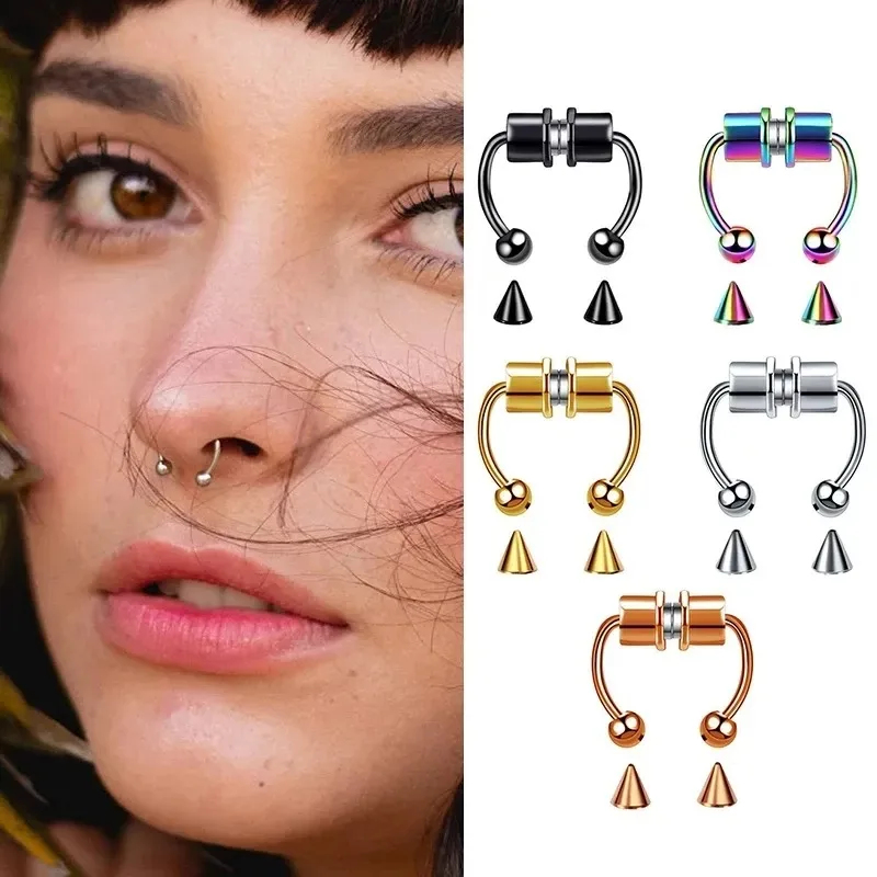 1/2/3Pcs Fake Magnetic Nose Ri - Body Jewelry And Piercing avis et prix