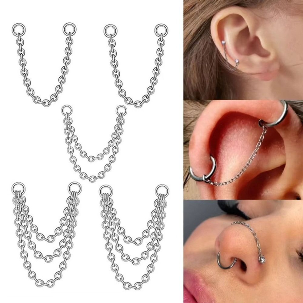 Titanium Nose Chain Three Laye - Body Jewelry And Piercing avis et prix