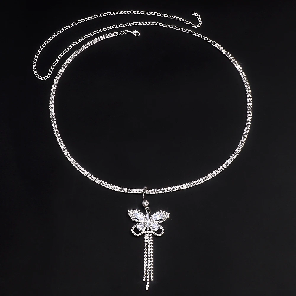 Shiny Rhinestone Butterfly Tas - Body Jewelry And Piercing avis et prix