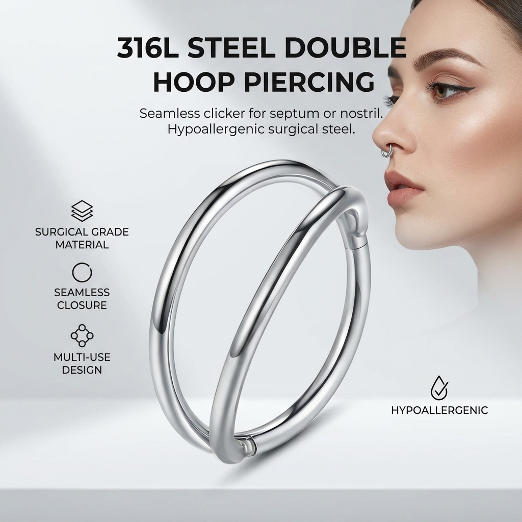 316L Stainless Steel Double La - Body Jewelry For Sensitive Skin avis et prix