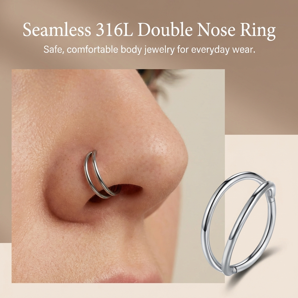 316L Stainless Steel Double La - Body Jewelry For Sensitive Skin avis et prix