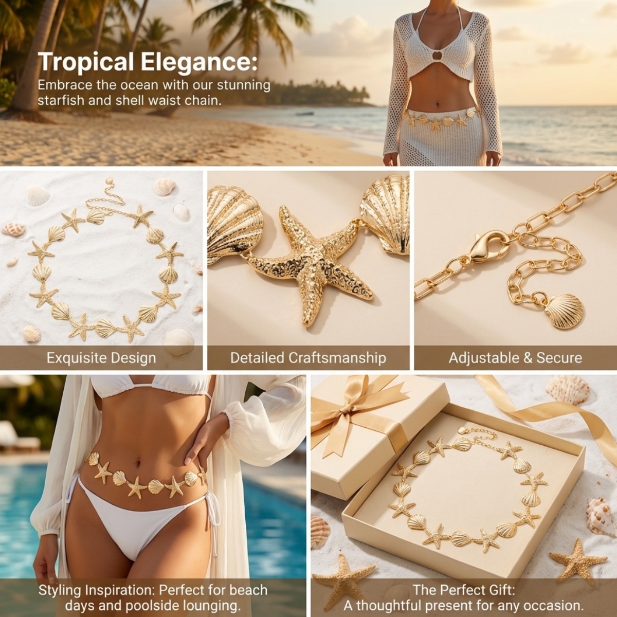 Summer Beach Metal Starfish Sh - Body Jewelry Men avis et prix