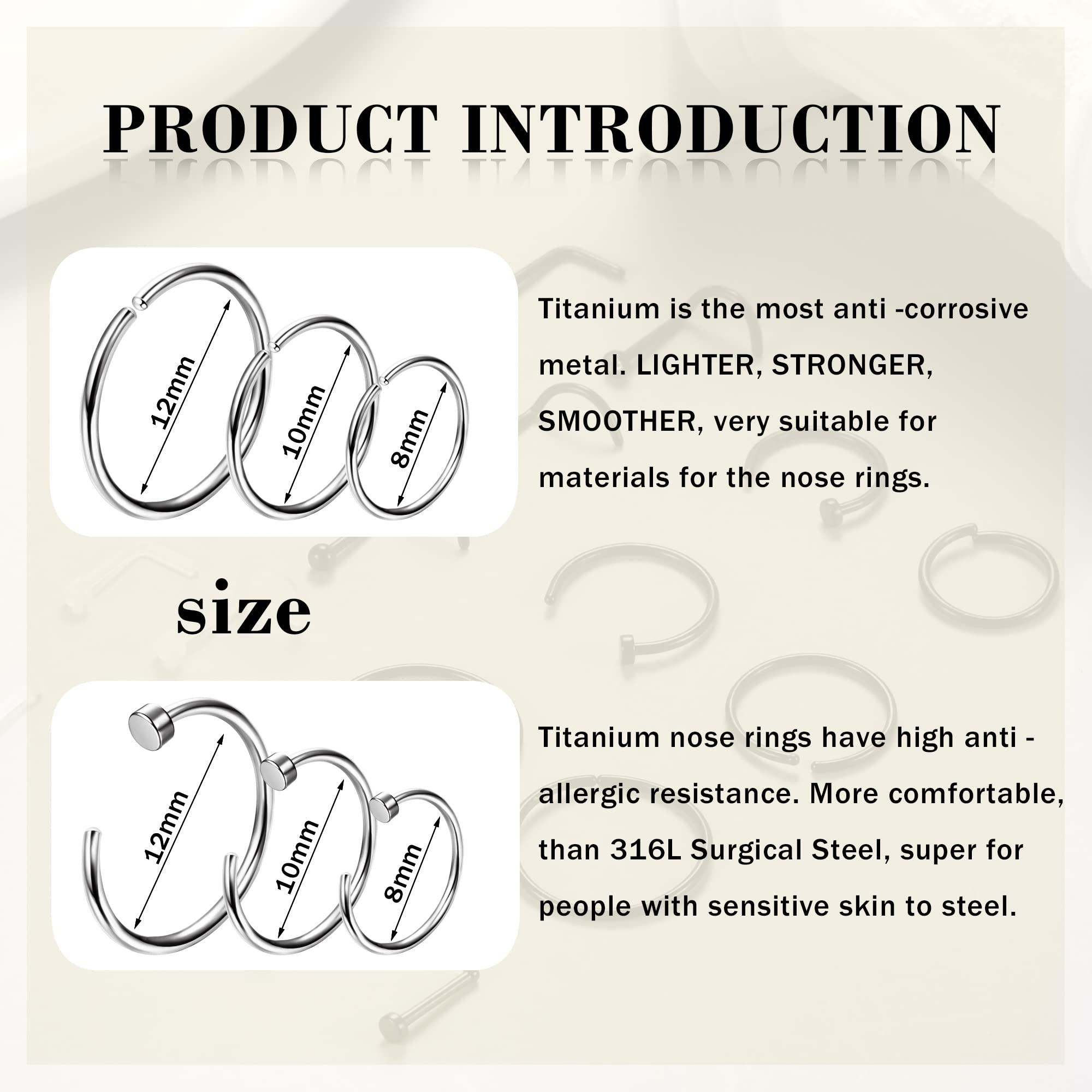 1PCS Hypoallergenic Nose Ring  - Body Jewelry For Sensitive Skin avis et prix