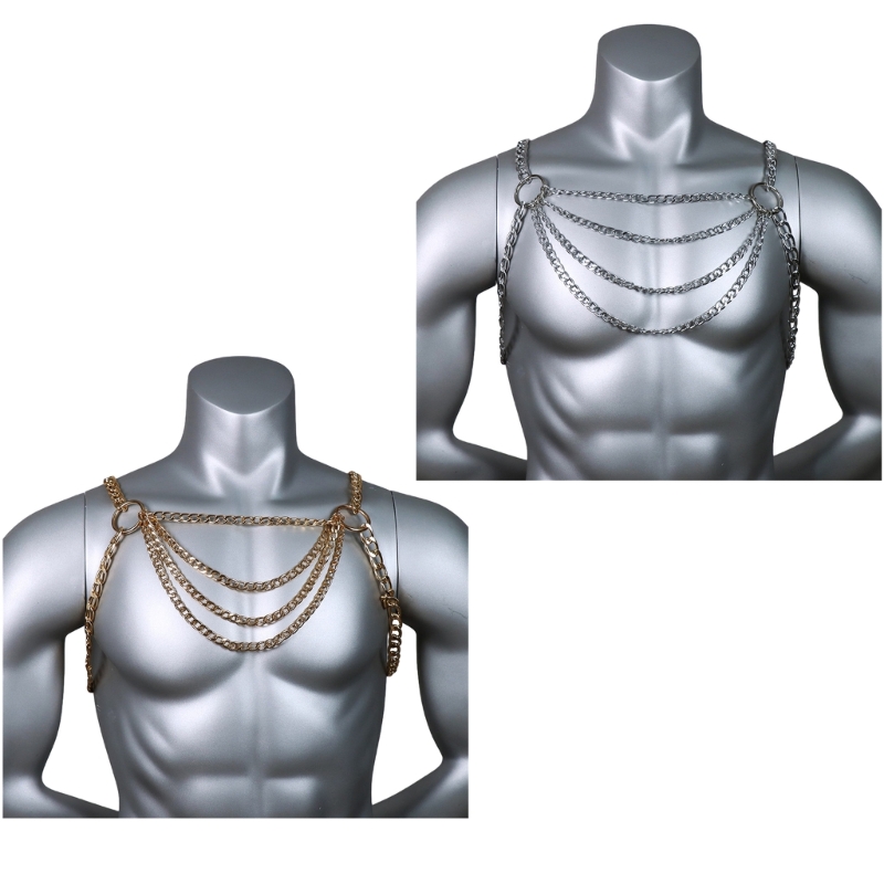 Men's Sexy Metal Body Chest Ch - Body Jewelry Men avis et prix