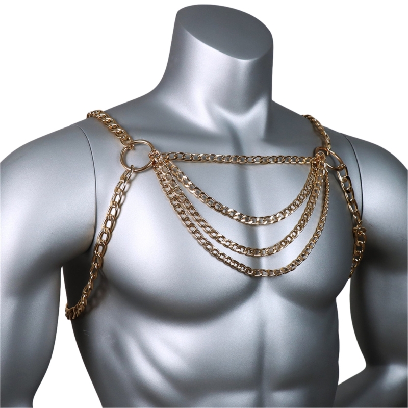 Men's Sexy Metal Body Chest Ch - Body Jewelry Men avis et prix