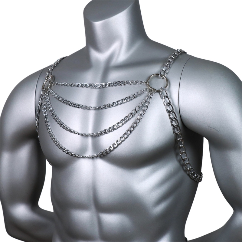Men's Sexy Metal Body Chest Ch - Body Jewelry Men avis et prix