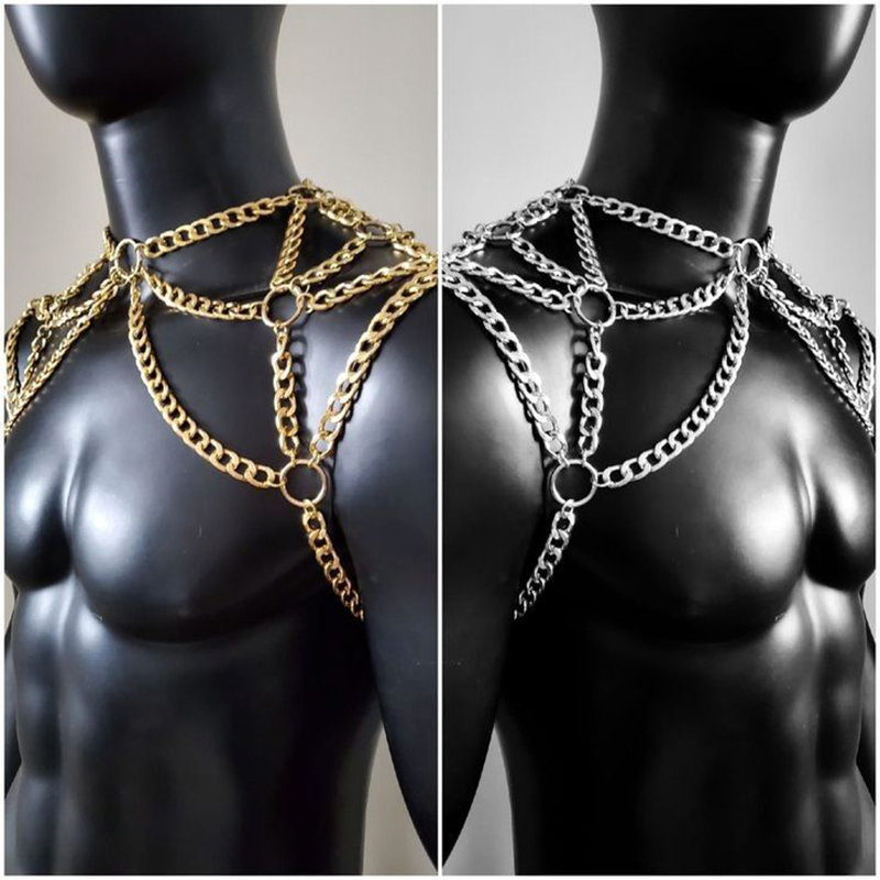 Punk Men Shoulder Body Chain B - Body Jewelry Men avis et prix