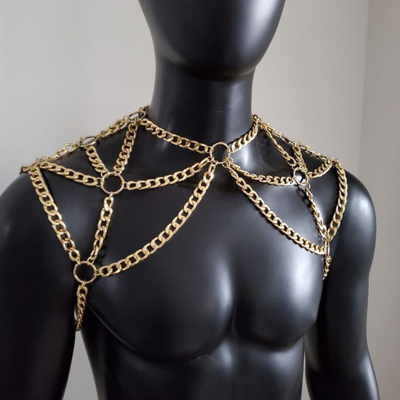 Punk Men Shoulder Body Chain B - Body Jewelry Men avis et prix