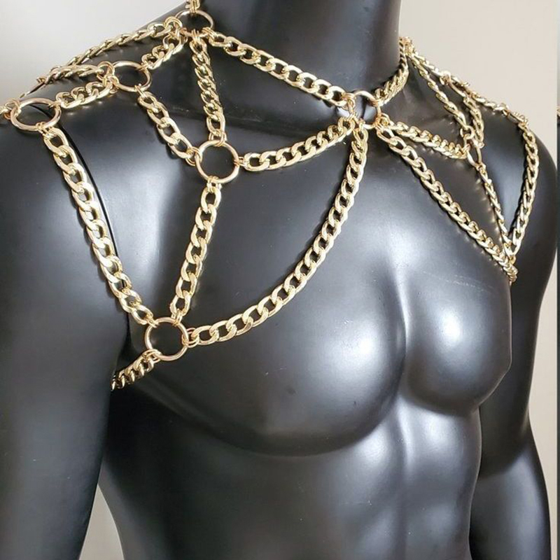 Punk Men Shoulder Body Chain B - Body Jewelry Men avis et prix