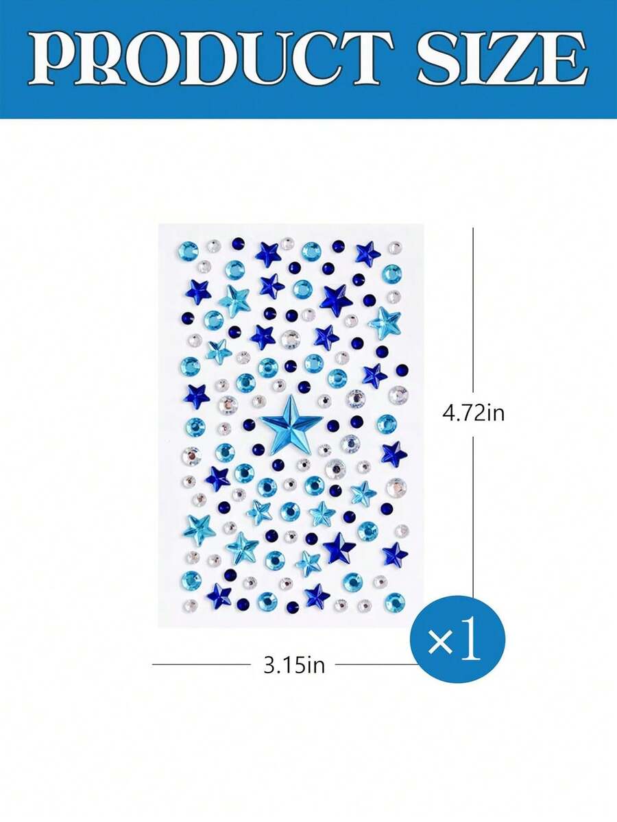 Blue Star And Crystal Face Gem - Body Jewelry And Piercing avis et prix