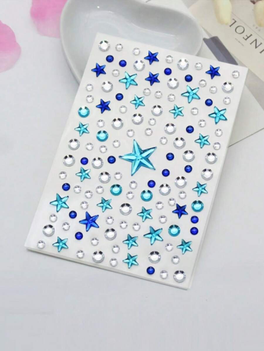 Blue Star And Crystal Face Gem - Body Jewelry And Piercing avis et prix