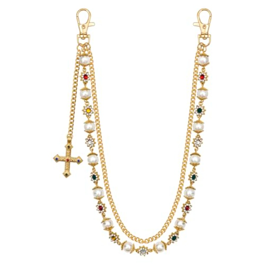Punk Wallet Chain with Rhinest - Body Jewelry Men avis et prix