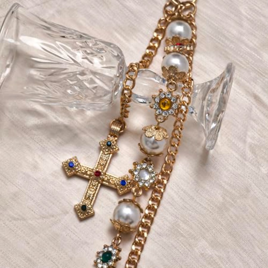 Punk Wallet Chain with Rhinest - Body Jewelry Men avis et prix