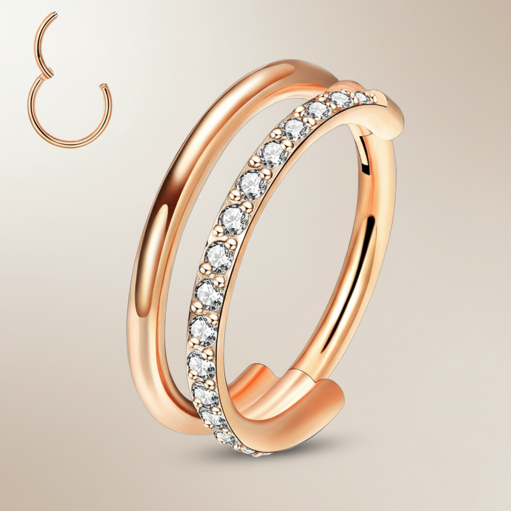 G23 Titanium Nose Ring With Zi - Body Jewelry For Sensitive Skin avis et prix