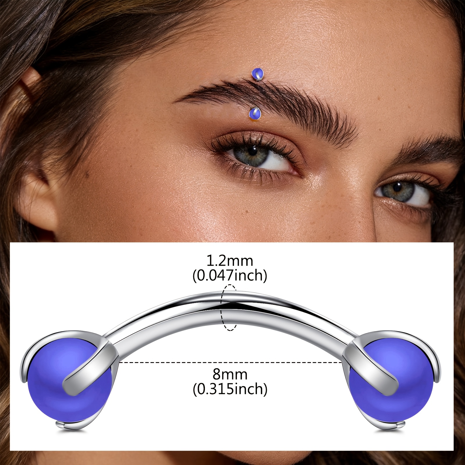 Curved Barbell with Faux Pearl - Body Jewelry Measurements avis et prix
