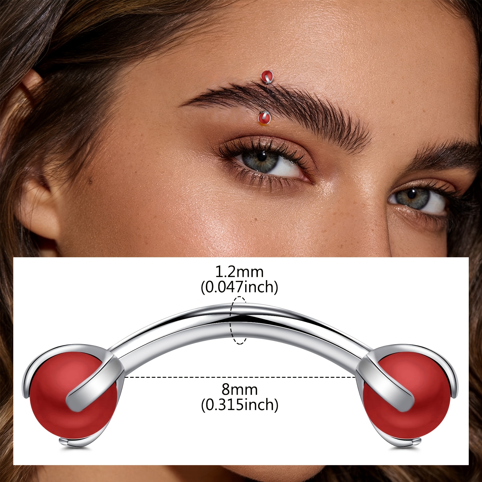 Curved Barbell with Faux Pearl - Body Jewelry Measurements avis et prix
